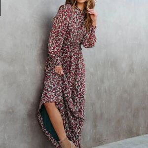 Vici Lush Falling For Me Floral Cutout Maxi Dress NEW